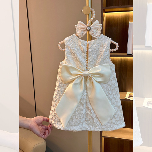 Princess Dress for Girls 2024 New Trendy Spring and Summer Children's Dress, French Style, Dropshipping One Piece