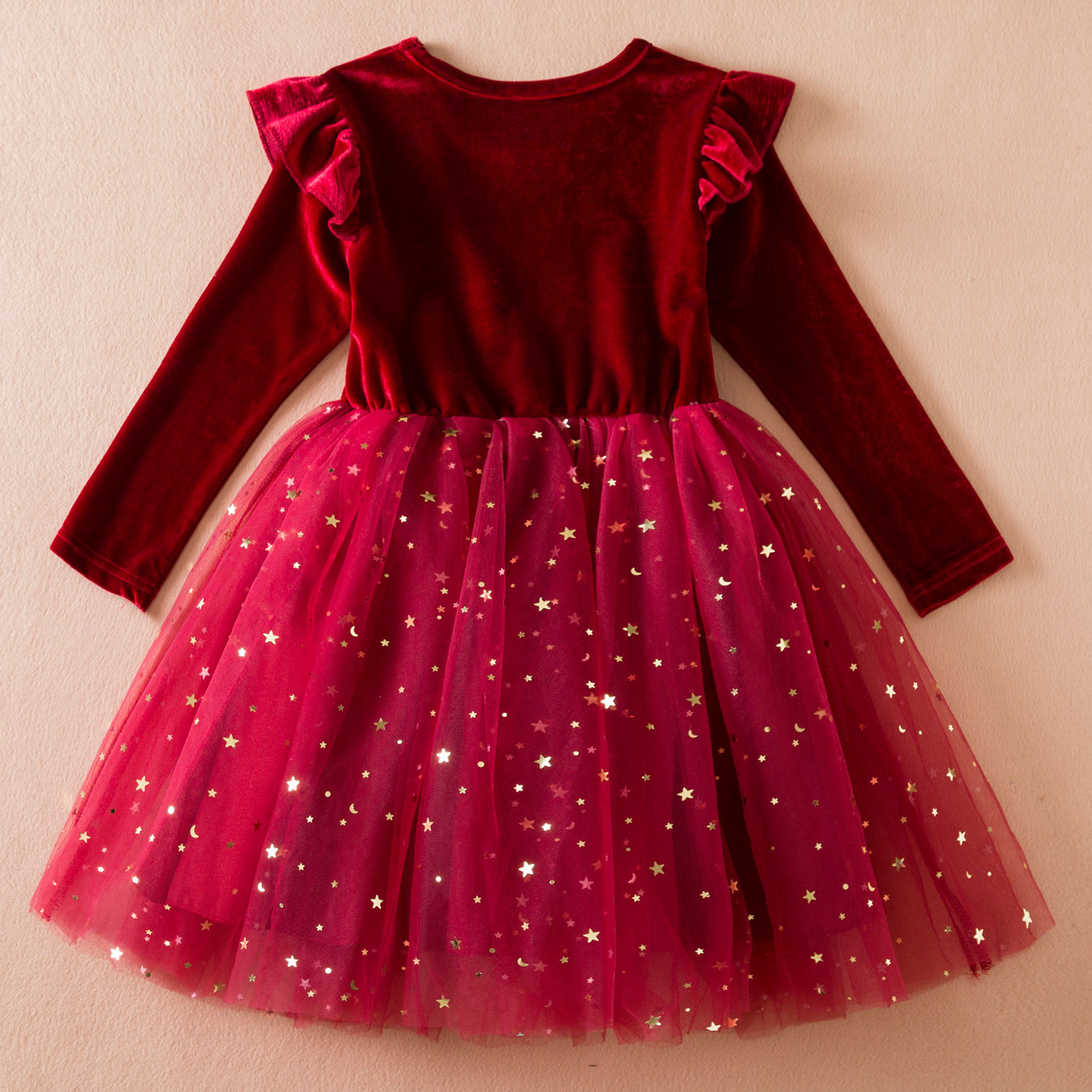 Toddler Girls Clothing Fashionable Star Sequined Mesh Princess Dress_voghion.com