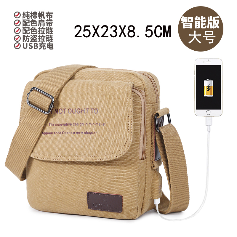 Bolso de lona para hombre, bolso de hombro, bolso de lona informal de estilo coreano para hombre, bolso cruzado de negocios, bolso cruzado pequeño, mochila, informal urbano