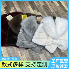 围巾女秋冬季韩版潮保暖百搭护颈脖套冬天仿獭兔毛绒交叉波围脖