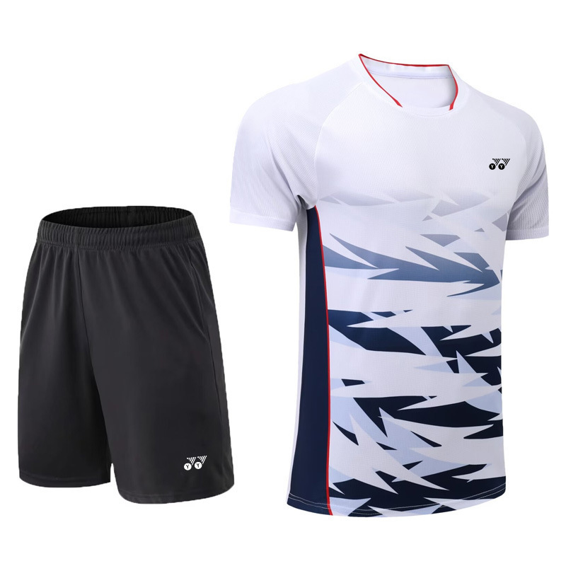 Badminton Clothing Ice Silk Quick-Drying T-Shirt Yy Men's Sports Running Breathable Short-Sleeved Women's Net Volleyball Competition Training Clothing