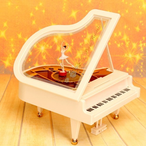 Dancing Girl Piano Music Box Rotating Ballet Clockwork Music Box Home Ornaments Children's Day Gift
