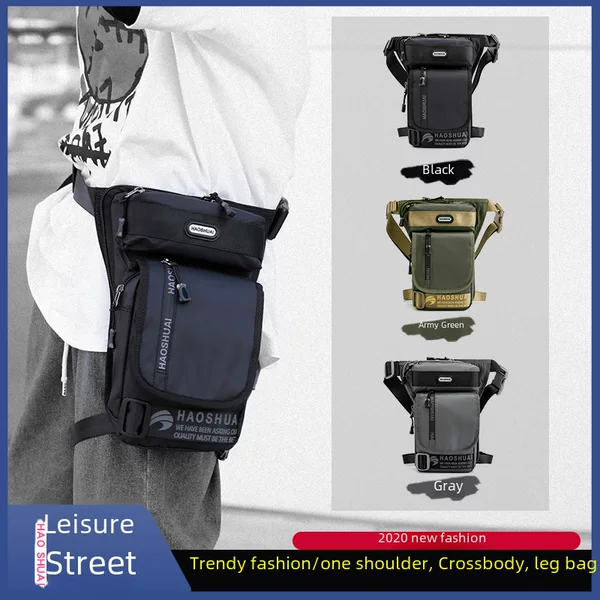 Cross-Border New Men's Outdoor Cycling Leg Bag, Multi-Functional Tactical Waist Bag, Fishing Bag, Sports Chest Bag, Crossbody Bag
