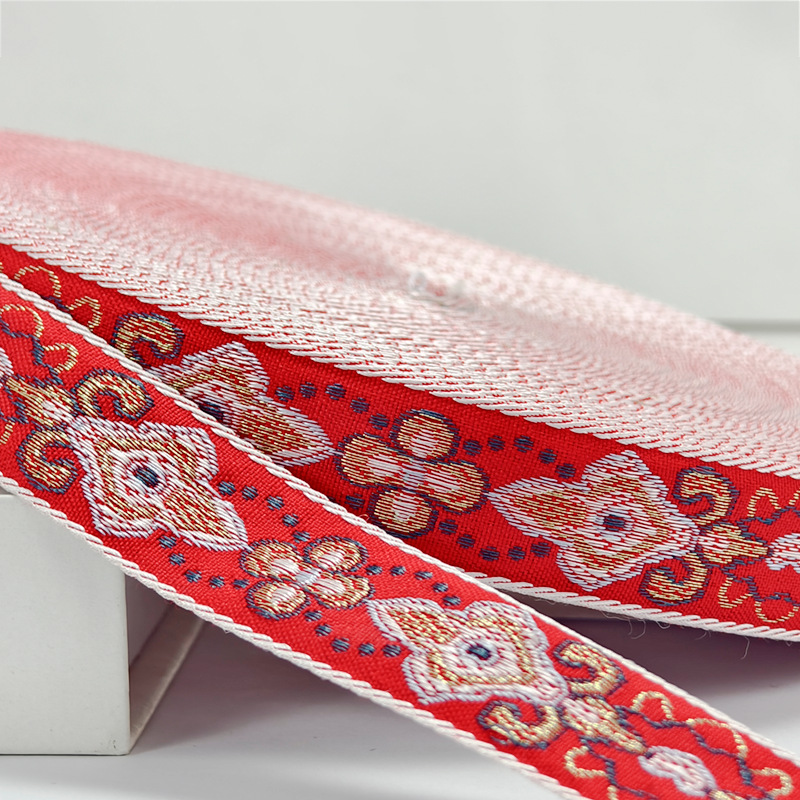 Bordado jacquard bordado cinta cinta encaje estilo étnico Hanfu hifu sofá accesorios de cortina materiales para accesorios para el cabello
