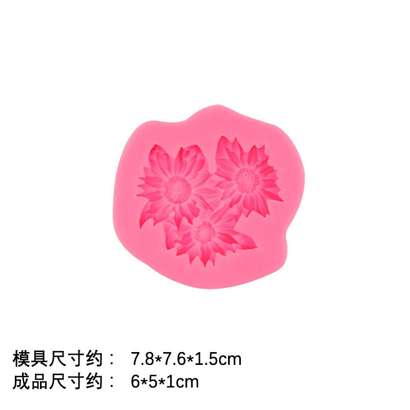 Girasol peonía crisantemo silicona fondant pastel de chocolate postre DIY hecho a mano aromaterapia coche colgante