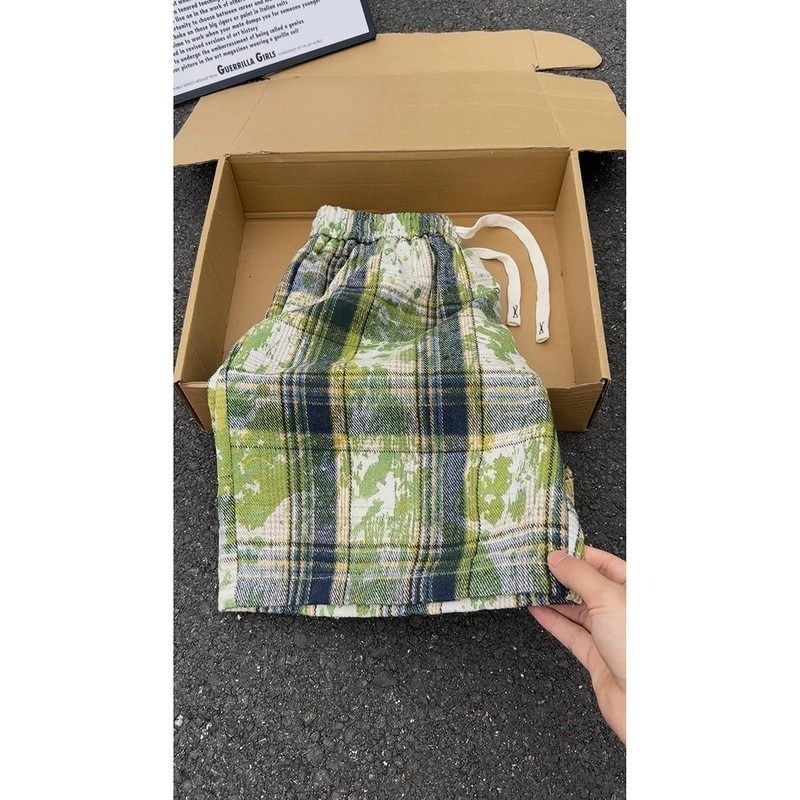 Unisex Street Wear Trendy Tie Dye Five Point Beach Shorts Loose Fitting Versatile Stylish Men's Clothing Bottoms_viptrois.com