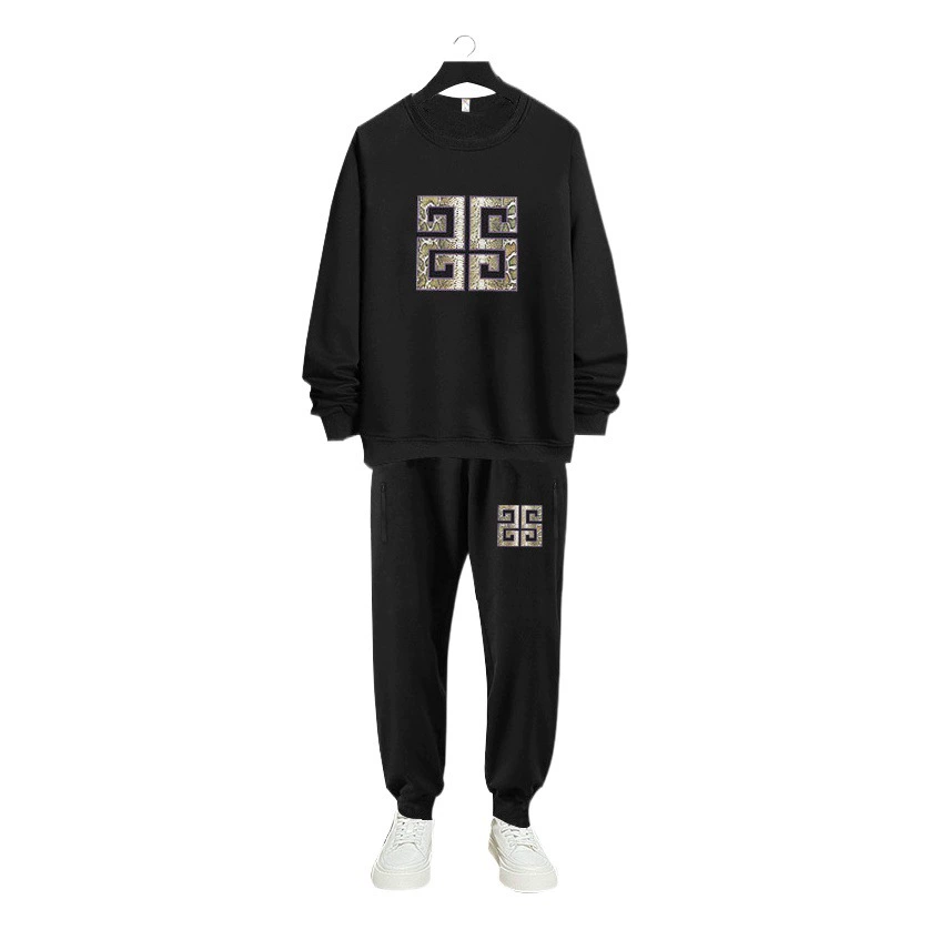 DW1007-DK2007 Очень большой размер 400 кг спортивный хлопковый костюм толстый свитер брюки мужские осенне-зимние флисовые подкладки плюс