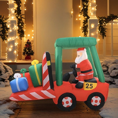在庫あり クリスマス クリスマスフォークリフト老人発光装飾インフレータブルサンタクロース