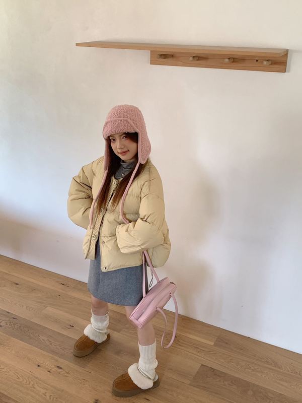 2025年新款羽绒服女短款针织圆领休闲宽松加厚韩版洋气小个子外套|undefined