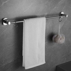 全銅毛巾架極簡衛生間毛巾杆壁掛酒店洗手間衛浴掛件加長單杆
