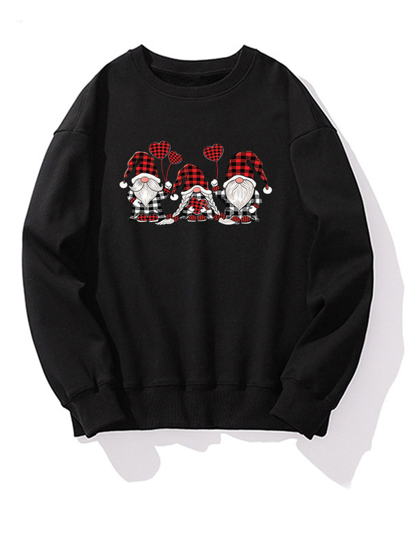 Christmas Men's Trendy Sweatshirt Couple Style Printed Long-Sleeved Ns Style Top Family Bottoming Shirt Christmas Gift