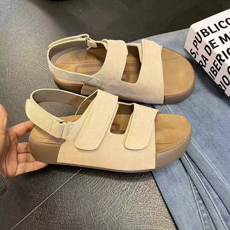 [Fanfuna] Сандалии Boken для женщин, которые можно носить летом 2025 года. Универсальные сандалии на толстой подошве на липучке.