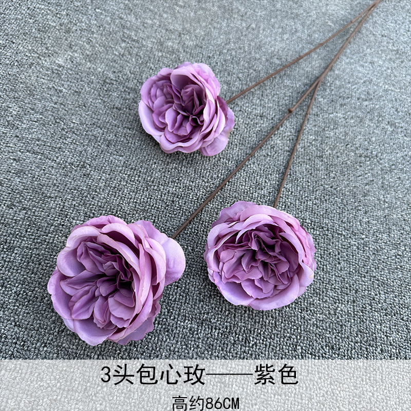 Artificial Rosa sola franela Rosa flor artificial boda decoración del hotel decoración del hogar arreglo de flores flor artificial Rose