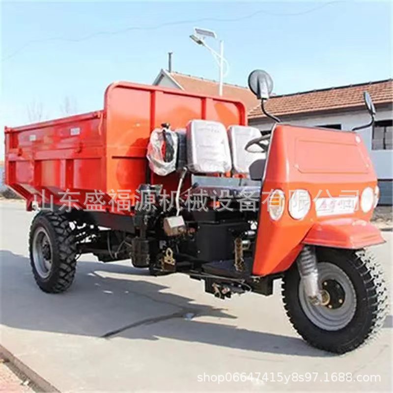 动力大柴油三轮车 后卸车厢混凝土自卸运输车 盛福源当天发货