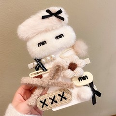 Winter and Autumn Plush Hair Clip Fashion 2022 New Side-Swept Bangs Hair Accessory Children's Hair Pin Cute Hair Clip