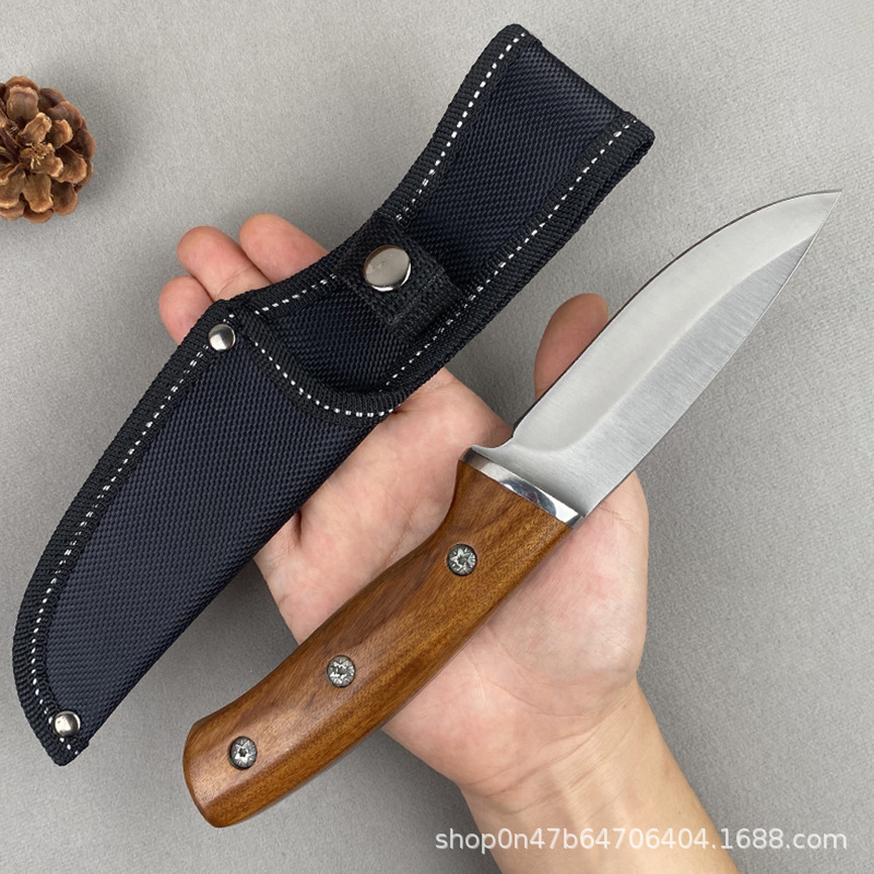 Cuchillos para exteriores Cuchillo recto para acampar Cuchillo de supervivencia y defensa personal Cuchillo portátil Cuchillo afilado Cuchillo multifuncional para frutas Cuchillo para exteriores