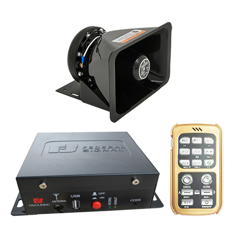 Wireless Remote Control Siren Horn 12V24V Vehicle-Mounted Loudspeaker High-Pitched Alarm Sa620Kg + Square Mouth Horn