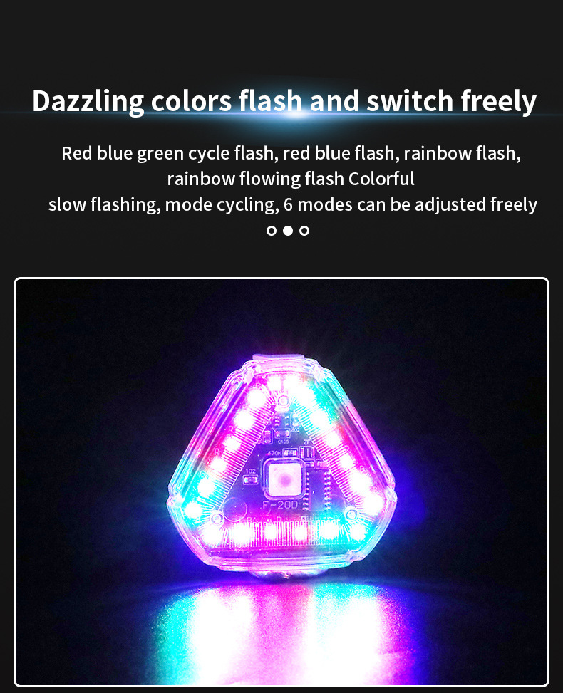 Motorcycle Navigation Light Strobe Light Modified Triangle Solar Light Universal Strobe Motorcycle Electric Non-Wired Car