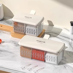 厨房家用调料盒调味套装盐味精盒调料组合罐盒收纳盒罐佐料塑料