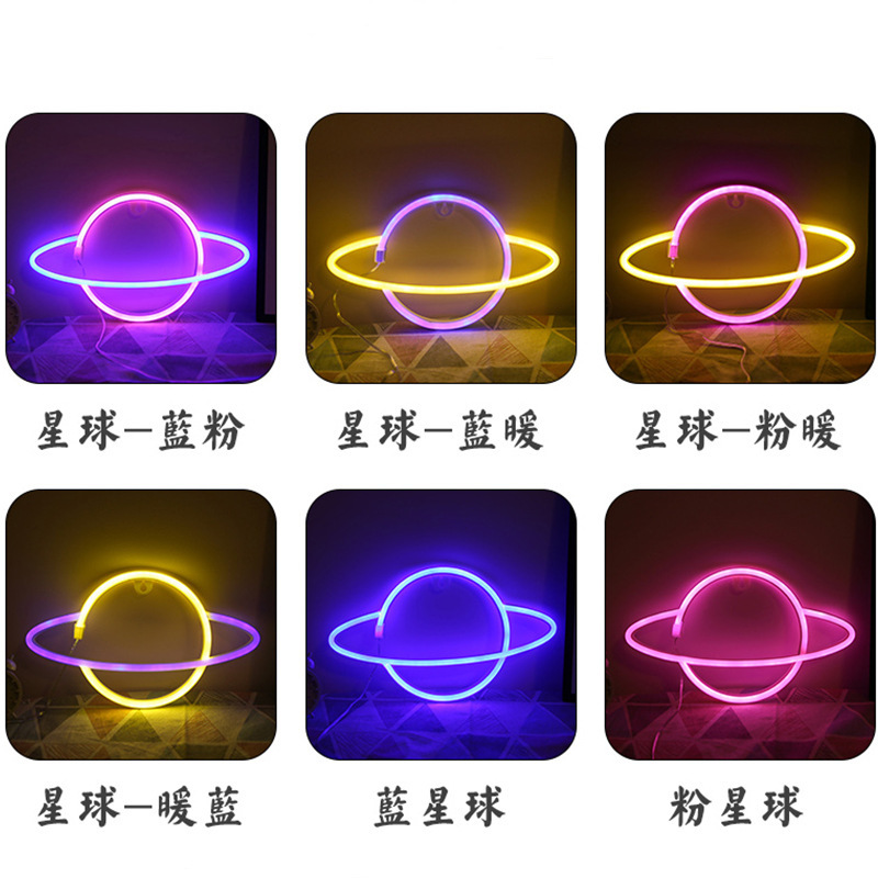 Lámpara LED con forma de flamenco, cactus, nube, neón, luna y relámpago, luz nocturna decorativa