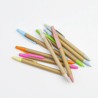 厂家供货牛皮纸环保礼品圆珠笔 可印刷logo