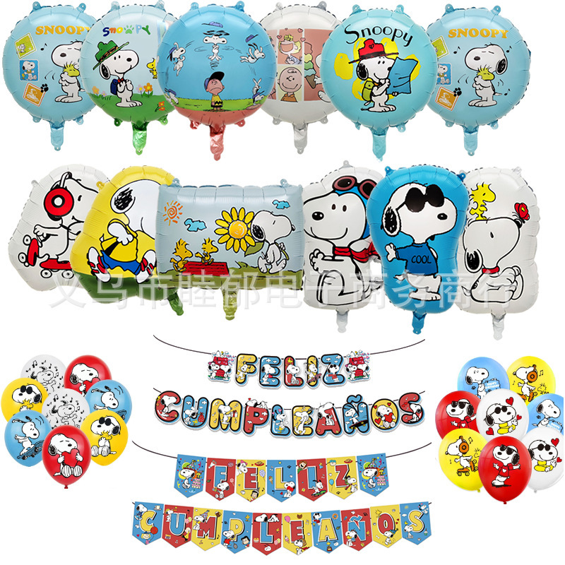Cross-Border Hot-Selling Cartoon Special-Shaped Aluminum Film Balloon Snoopy Children's Theme Birthday Decoration Arrangement Party Balloon Cross-Border Hot-Selling Cartoon Special-Shaped Aluminum Film Balloon Snoopy Children's Theme Birthday Decoration Arrangement Party Balloon
