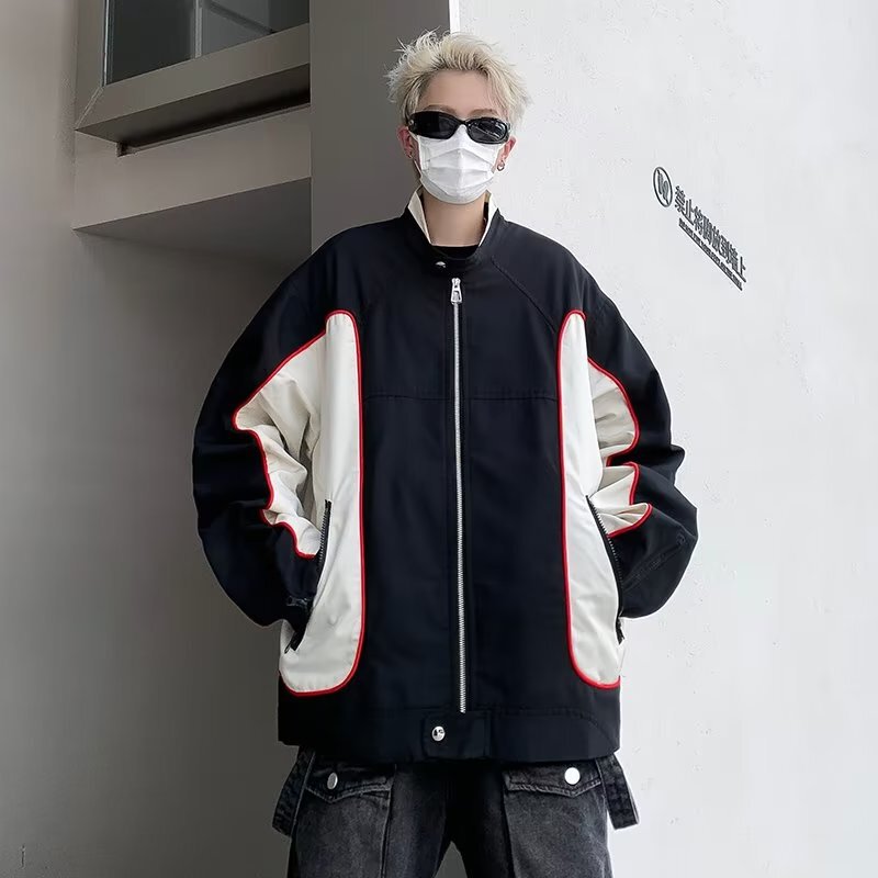 High-grade Pu Shuai racing suit American motorcycle jacket men's pilot jacket couple wear TikTok same style