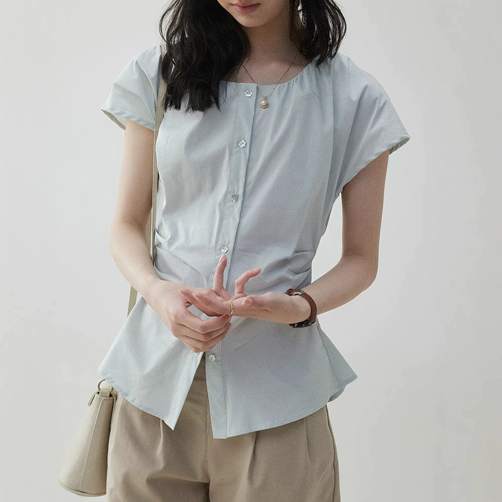Фиксированный корсет, пояс, летняя ретро рубашка, slim fit, яркий запоминающийся стиль
