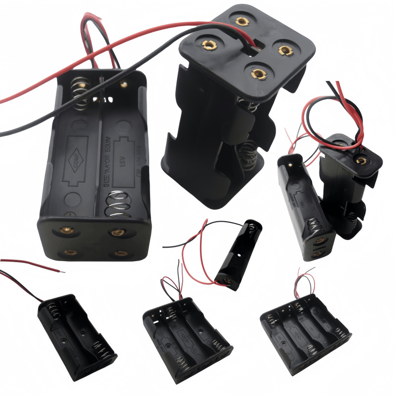 5号4位背靠背电池盒AA 5号1节电池座 2节 3位 4位电池盒带引出线