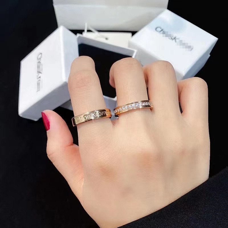 Titanium Gypsophila CK Ring men and women Ring Valentine's Day Tanabata gift lovers Pinky Ring