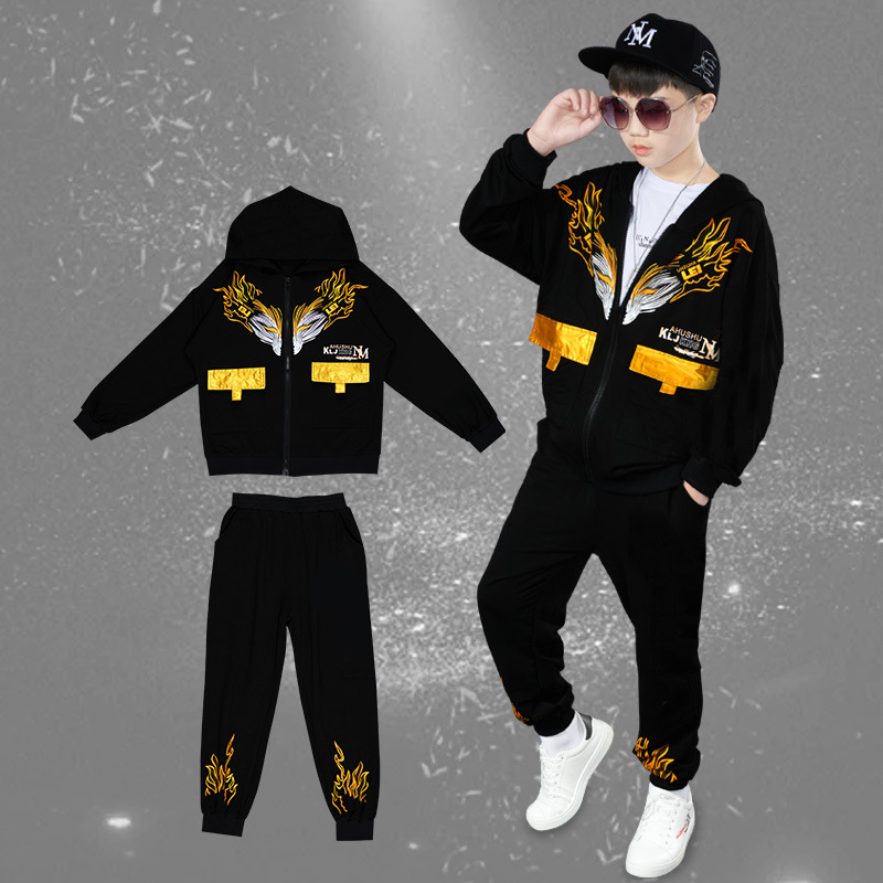 Children's clothing two-piece big boys in 2023 autumn new set for children's long sleeved zippered hoodies,_voghion.com