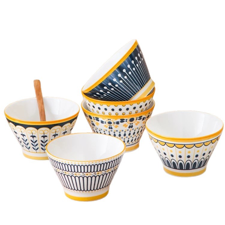 Tazón japonés de 5 pulgadas de alto valor, tazón de cerámica, tazón de arroz, tazón de postre, cubiertos domésticos image 5