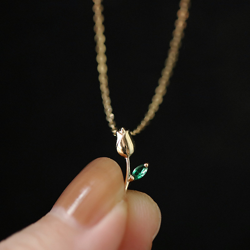 1 Piece Quantity 925 Sterling Silver Rhinestones Inlay Flower Pendant Necklace