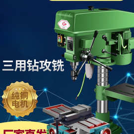 台钻钻孔攻丝铣床多功能大功率钻铣床220V高精度小型家用16MM