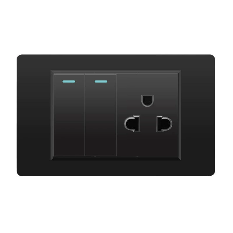 Черная настенная панельная розетка с 118 тип switch, тайваньская розетка с 20W type-C, шесть отверстий