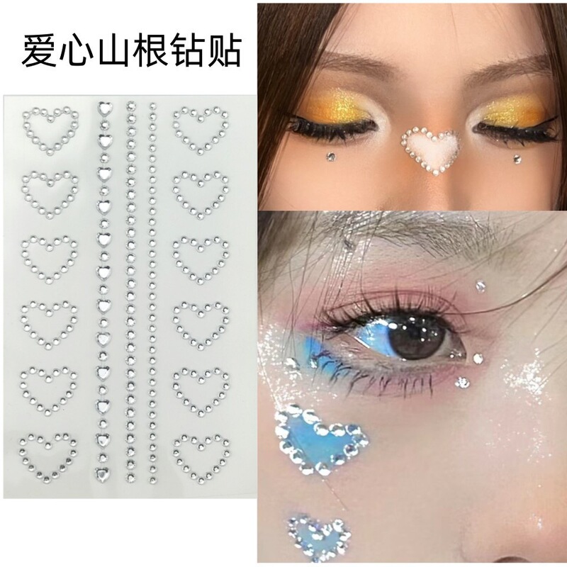 New Style Rhinestone Tear-Drop Makeup Stickers for Music Festivals, Face Decoration Eye Stickers with Shiny Stars and Moon New Style Rhinestone Tear-Drop Makeup Stickers for Music Festivals, Face Decoration Eye Stickers with Shiny Stars and Moon