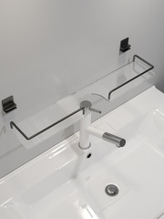 Wholesale acrylic shelf sink faucet holder no-drill bathroom hygiene storage rack