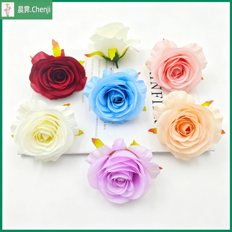 Artificial Rose Flower Heads, Decorative Flowers, DIY Handmade Silk Flower Materials, Wedding Wreath Decoration