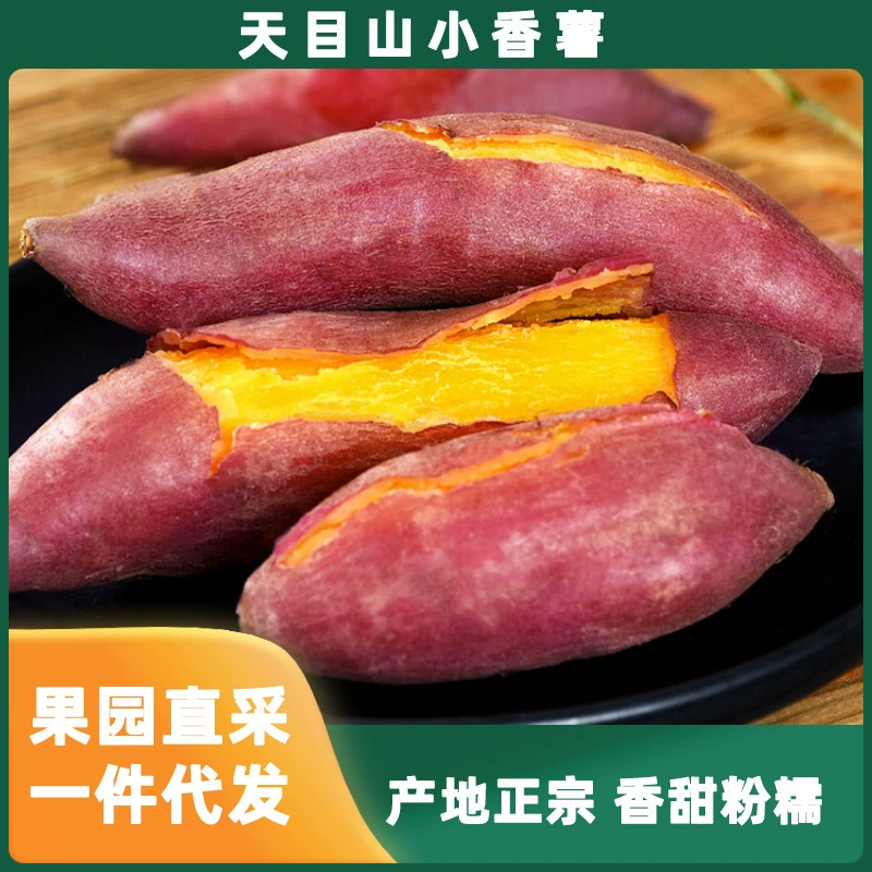 Линьань Тяньму Маунтин Сяосян Мягкий клейкий сладкий сладкий желтый сердечный каштановый сладкий картофель свежий рыть золотой палец маленький сладкий картофель