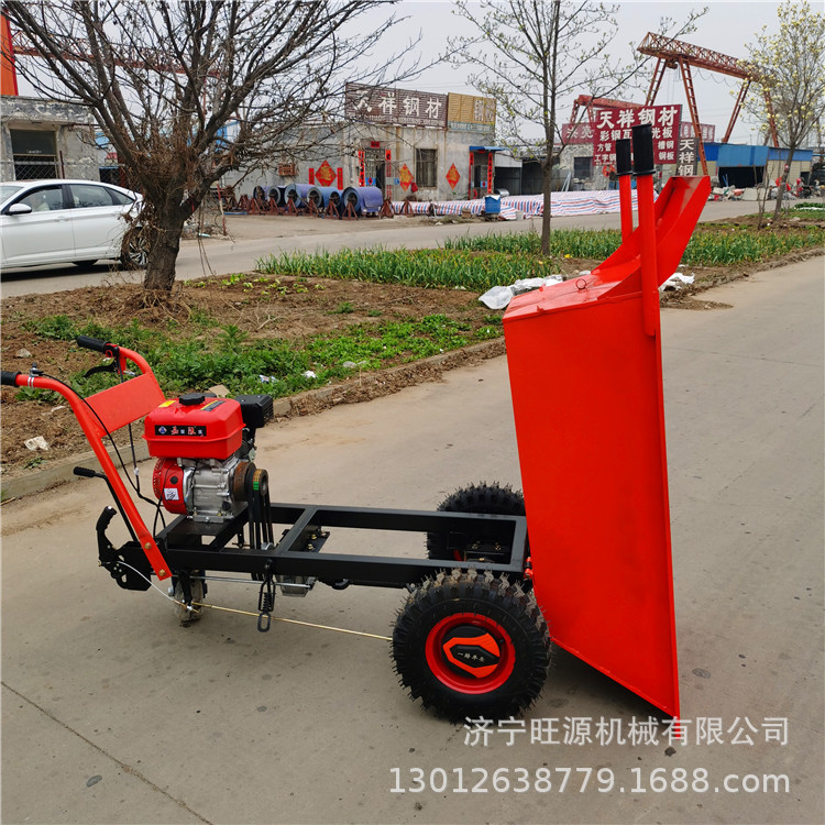 建筑工地运输手推车 燃油动力手推三轮车 农用汽油输送肥料小推车