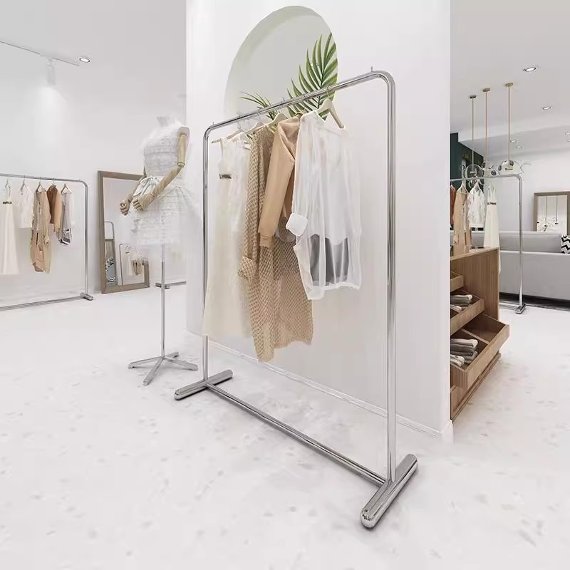 Exhibidor de Ropa para Tienda, Perchero de Acero Inoxidable, Perchero de Pie para Almacenamiento, Perchero para Secar Ropa, Exhibidor de Ropa para Tienda de Ropa Femenina image 22