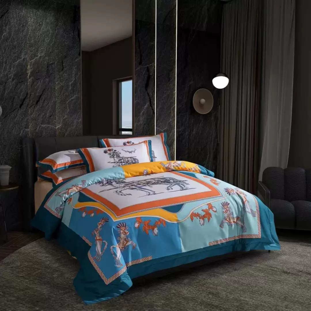 高端100S数码印花长绒棉四件套全棉纯棉床单被套潮牌时尚床上用品