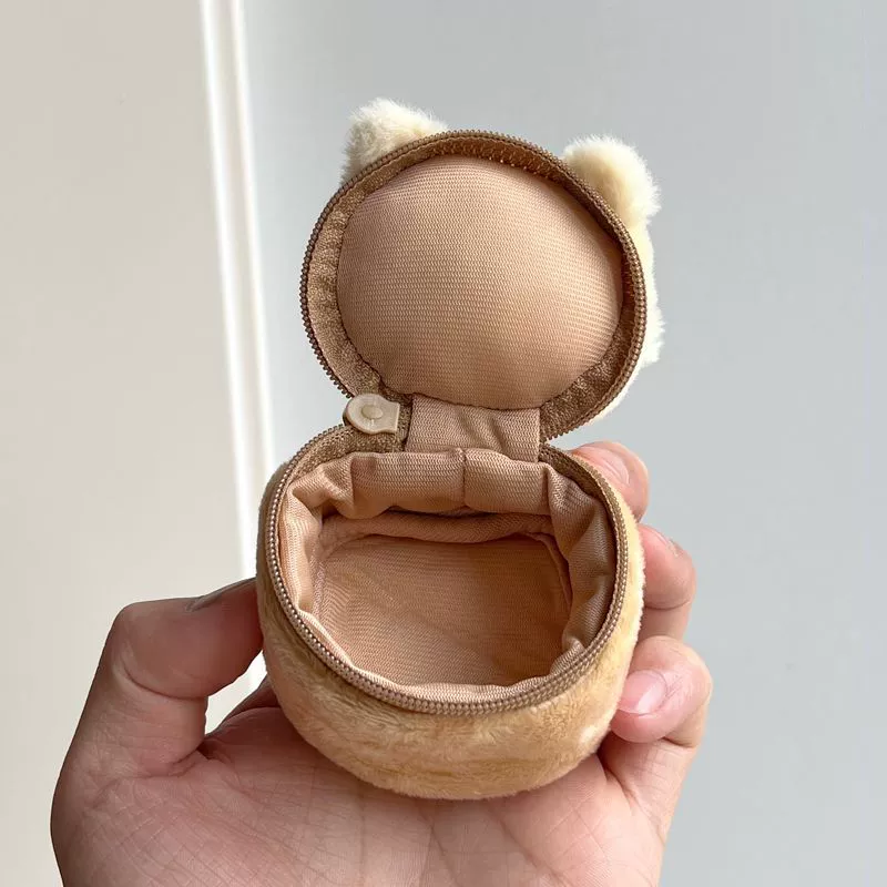 Милый кремовый кошелек для монет с медведем, плюшевый брелок для ключей, мультяшная пара, подвеска для сумки, кукла, подвеска для школьной сумки