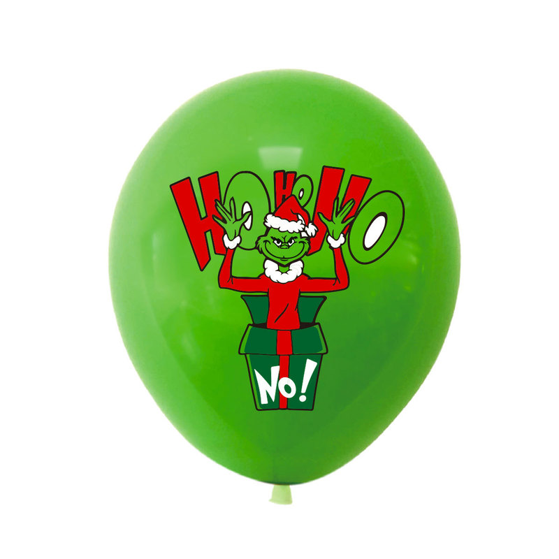 格林奇圣诞节派对装饰气球 圣诞怪杰MerryGrinchmas气球布置用品|undefined