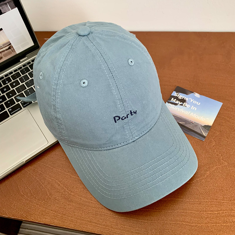 Sombrero de béisbol bordado amarillo para mujeres, sombrero de brillo amplio, sombrero de boca de pato, sombrero coreano, sombrero de cabeza grande