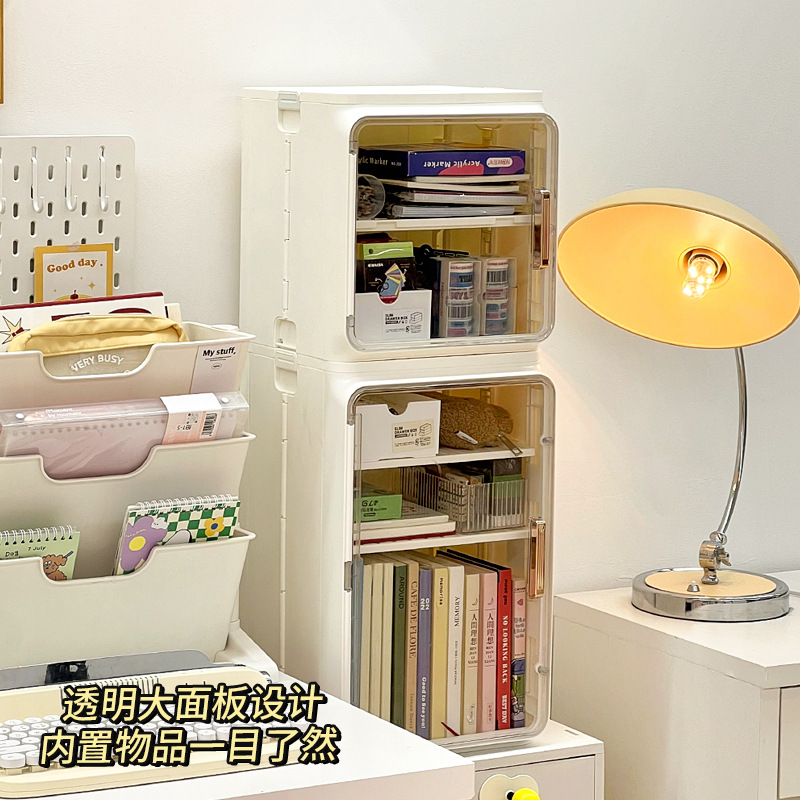 Caja de almacenamiento de papelería de estudiantes gran refrigerador escritorio dormitorio almacenamiento de libros estante de almacenamiento de archivos puede superponerse gabinete de oficina