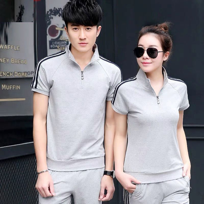 TBOM BRIELLE Sports suit Men's Summer T-Shirt TB Two-Piece Running Suit Couple Sportswear suit Women