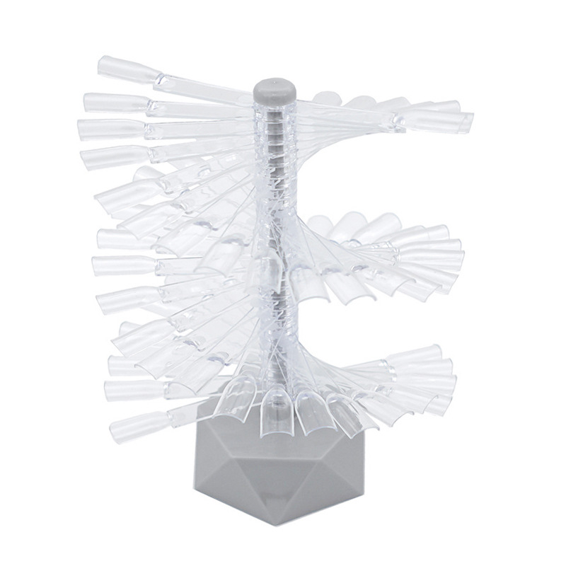 Nail 60 color en forma de abanico espiral giratoria pantalla tarjeta de color pieza de uñas práctica soporte de exhibición molde de uñas soporte de exhibición hexagonal de diamante