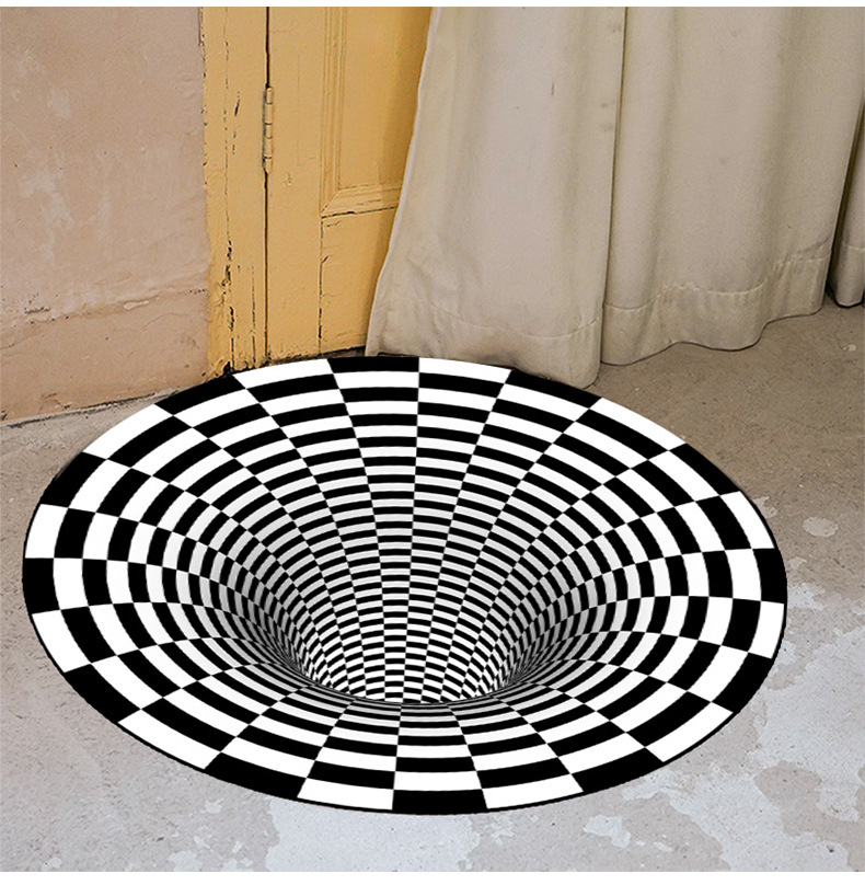 3D地毯,卧室床边毯,客厅地毯,旋涡地毯