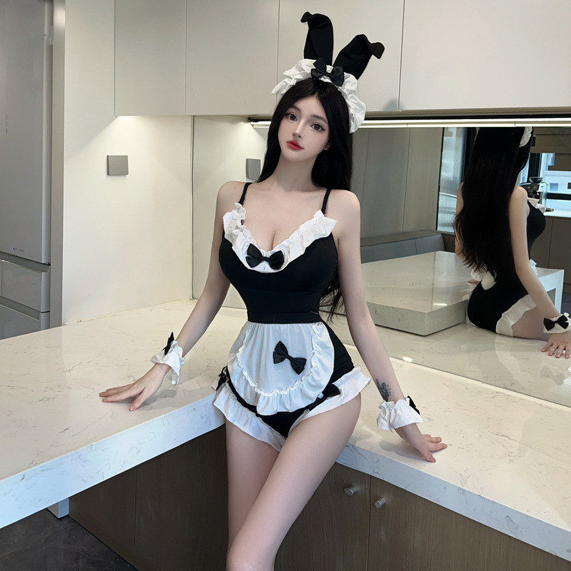 Sexy Lingerie Bunny Girl Maid Strap Uniform Role-Playing Streamer Outfit No-Removal Live Broadcast Outfit Sexy Lingerie Bunny Girl Maid Strap Uniform Role-Playing Streamer Outfit No-Removal Live Broadcast Outfit